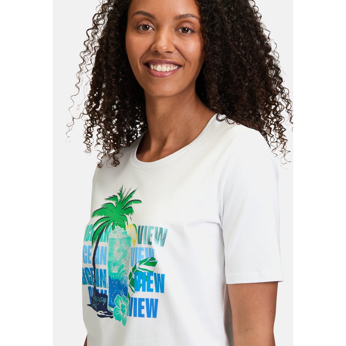 T-shirt basique à impression patch white/blue, BETTY BARCLAY