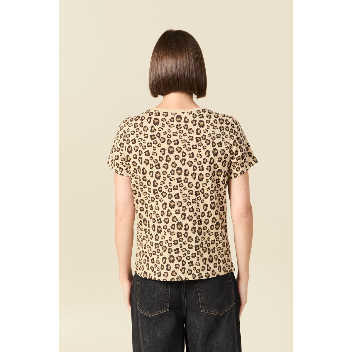 T-shirt manches courtes beige moyen, BONOBO