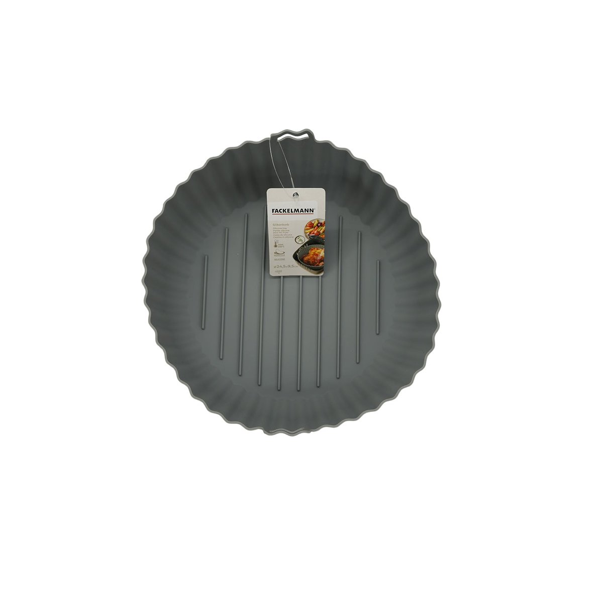 Moule en silicone air fryer rond 24,5 cm gris, FACKELMANN