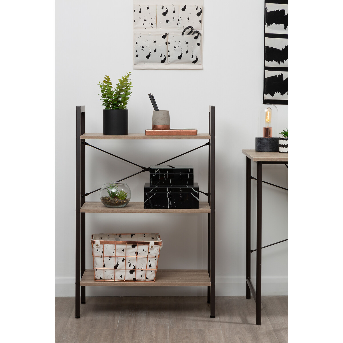 Harlan 3-Tier Ladder Shelf grey, SO'HOME