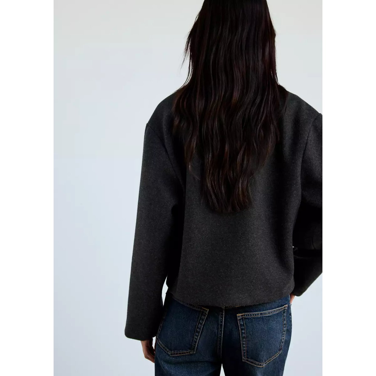 Veste droite fermeture à brandebourgs gris anthracite, MANGO