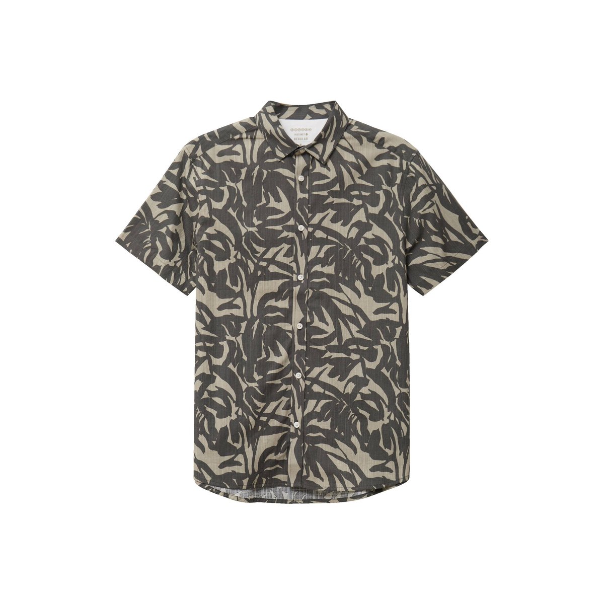 Chemise manches courtes vert kaki fonce, BONOBO