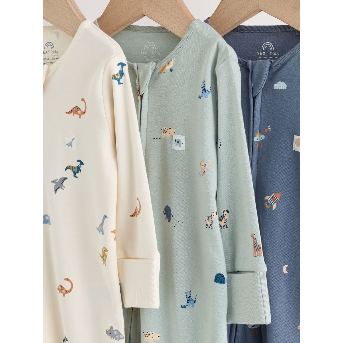 Dors-bien à zip double sens bébé, lot de 3 bleu, NEXT
