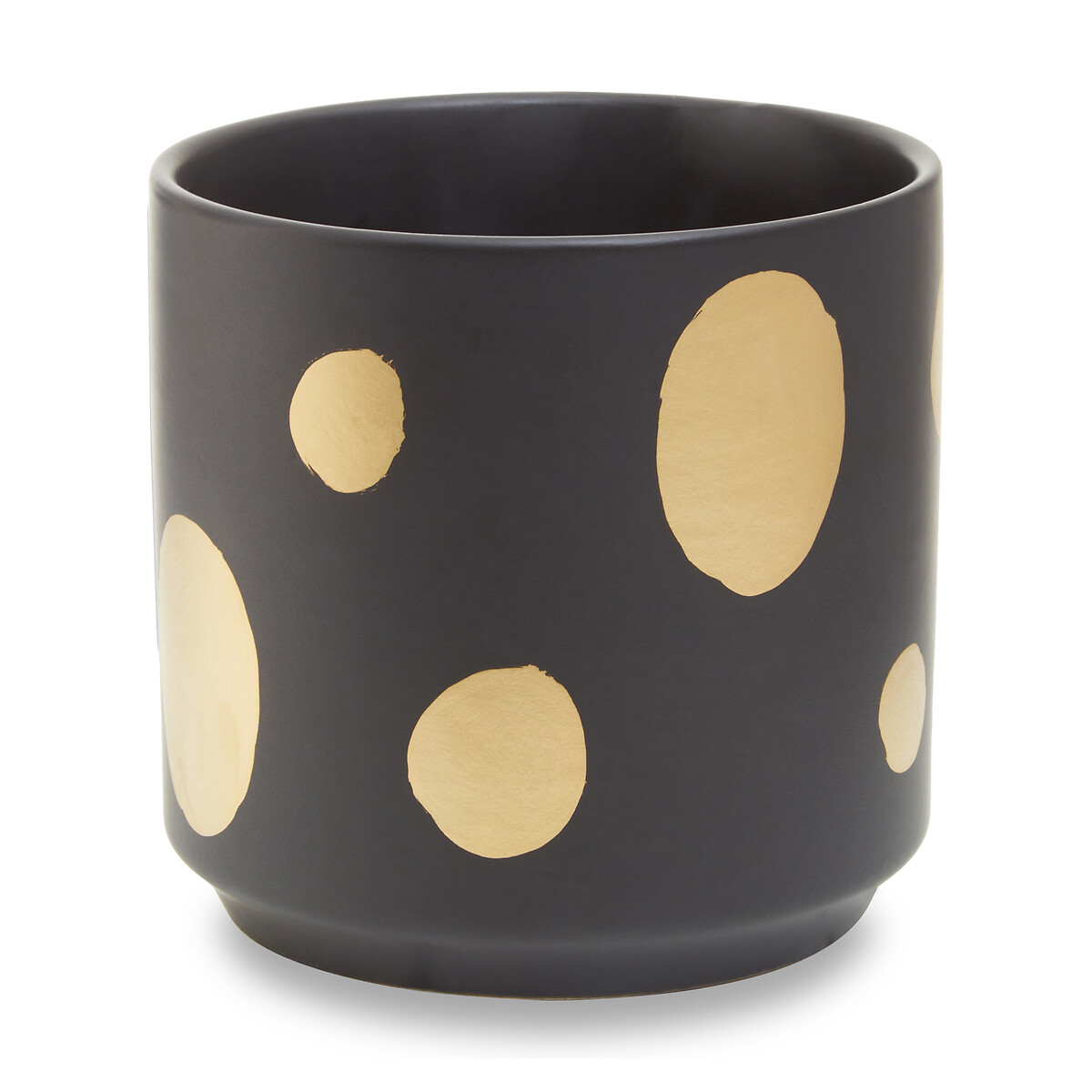 14cm Spotted Ceramic Planter - Black & Gold black, ÉDITÉ