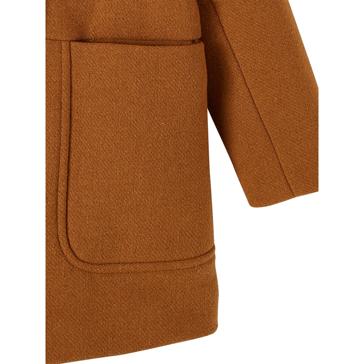Duffle-coat à capuche drap de laine camel, VERTBAUDET