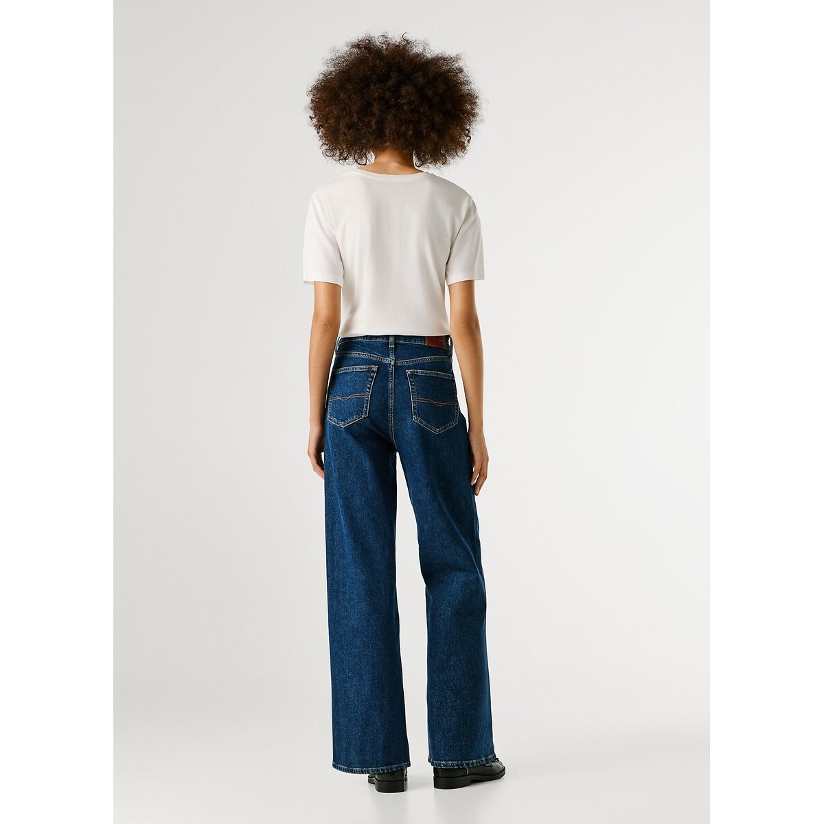 Jean droit taille haute LEXA stone wash bright blue, PEPE JEANS