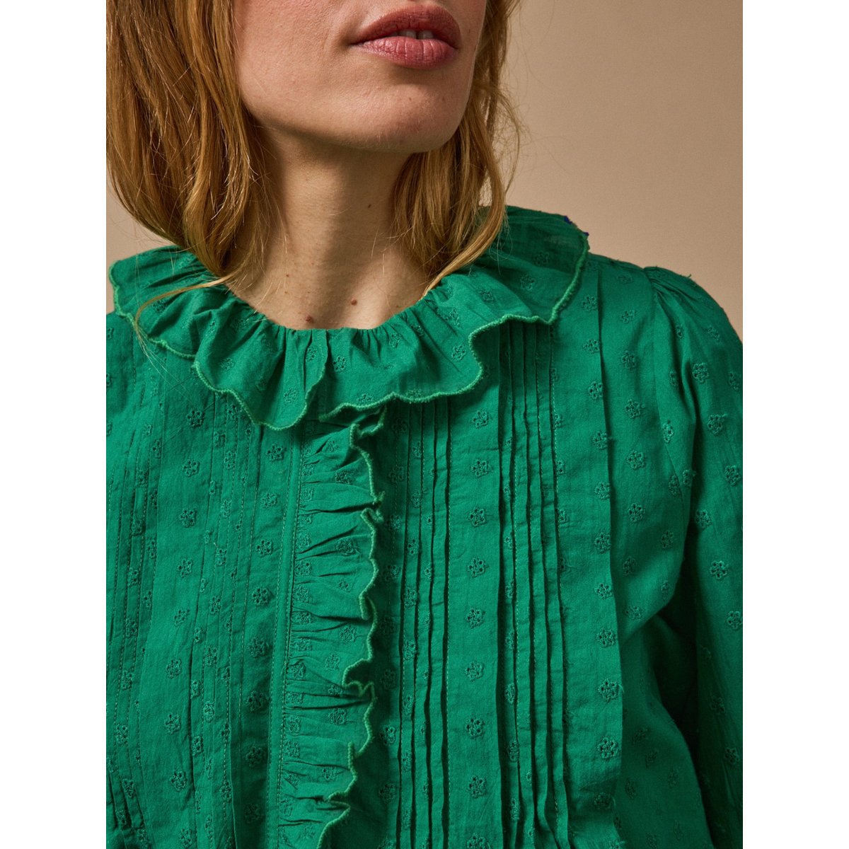 Blouse broderie anglaise gazon, CYRILLUS