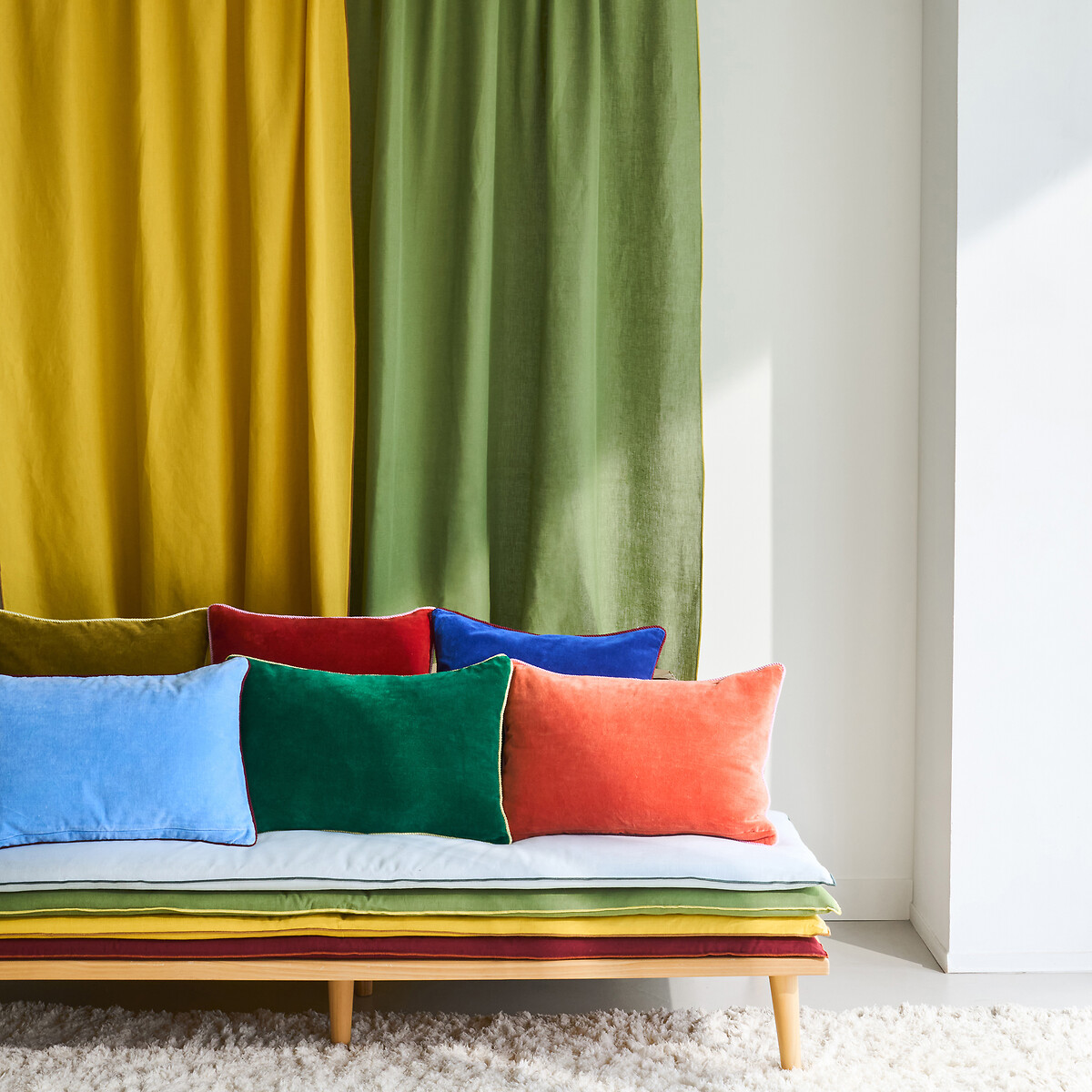 Panel de lino de algodón, WARNA verde aceituna, LA REDOUTE INTERIEURS