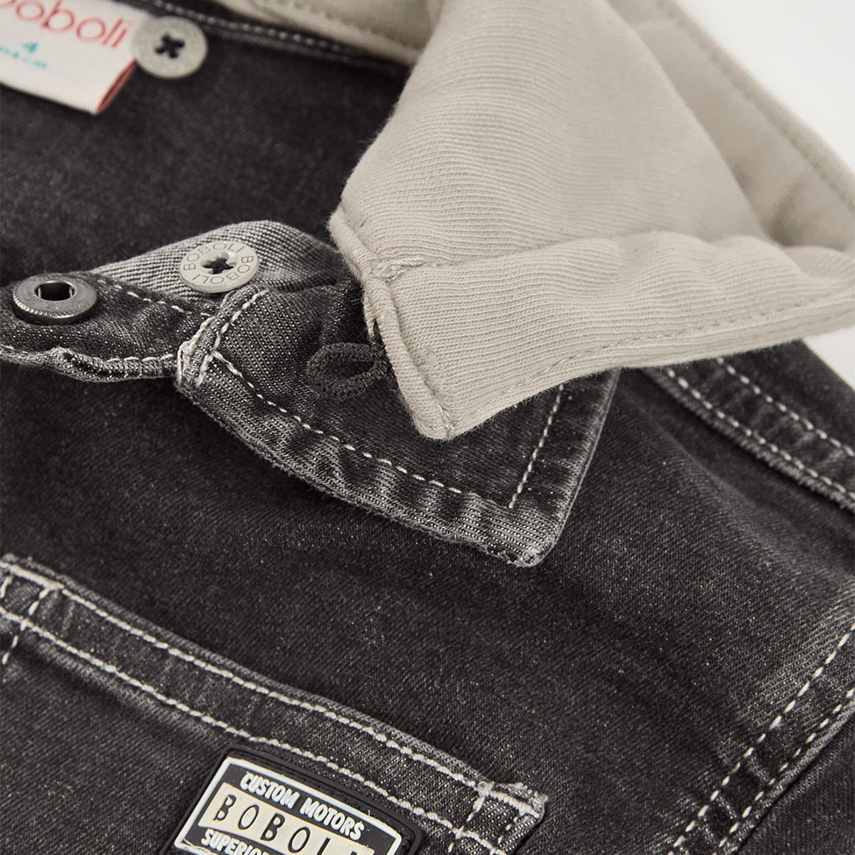 Veste en jean e pour garçon gris, BOBOLI