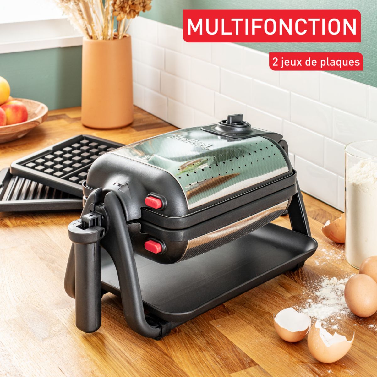 Gaufrier King Size 4 en 1 WM755D12 noir, TEFAL