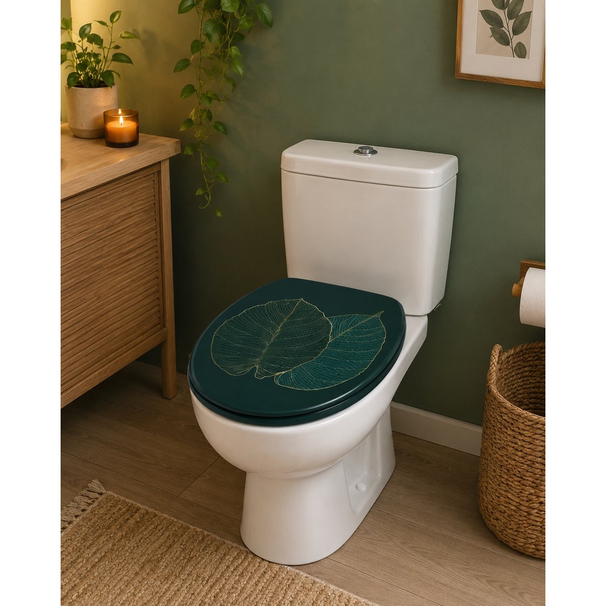 Abattant WC Feuille de jade vert, EDEN