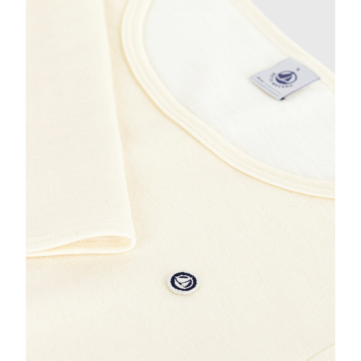 Wool/Cotton Long Sleeve T-Shirt ecru , PETIT BATEAU
