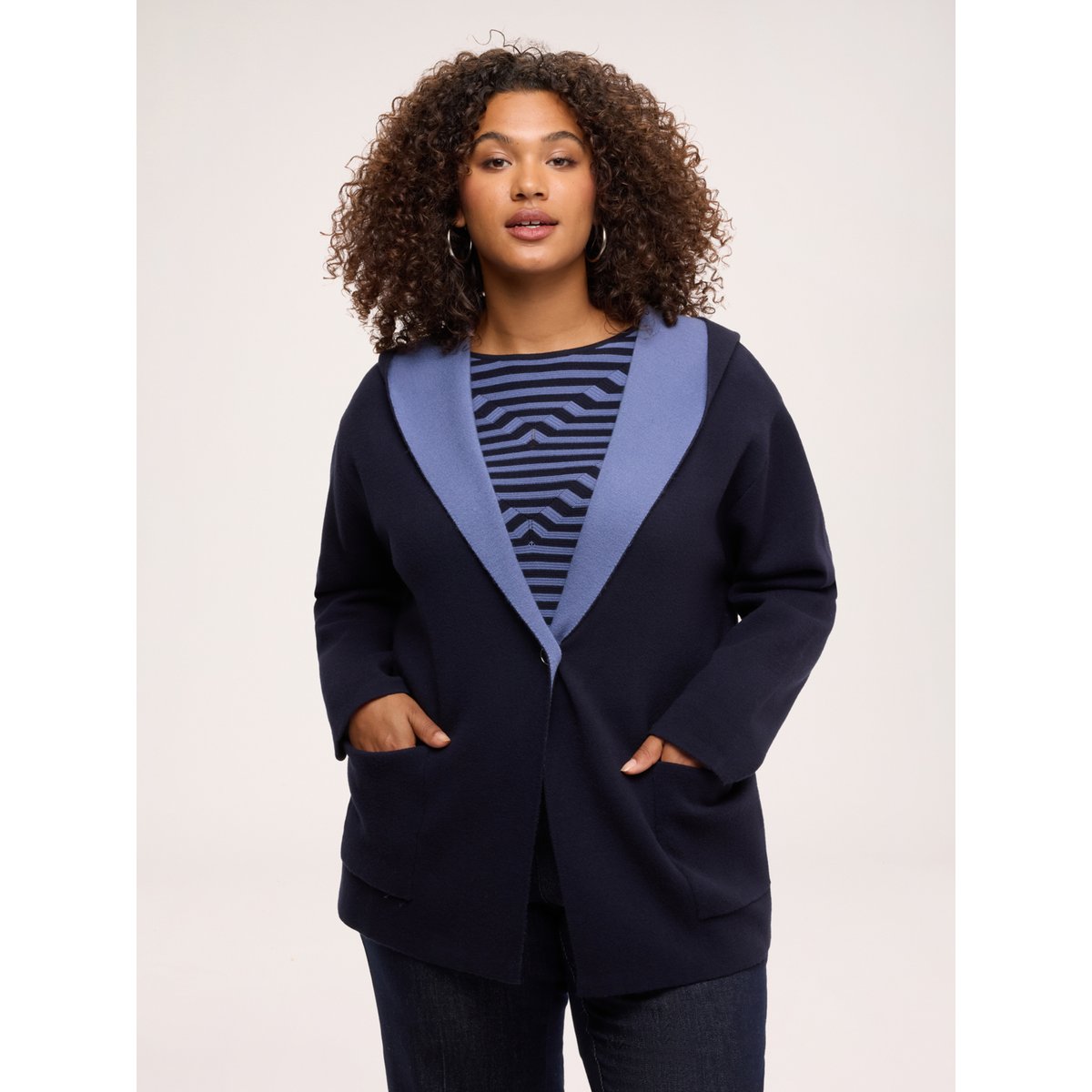 Manteau bicolore bleu, FIORELLA RUBINO