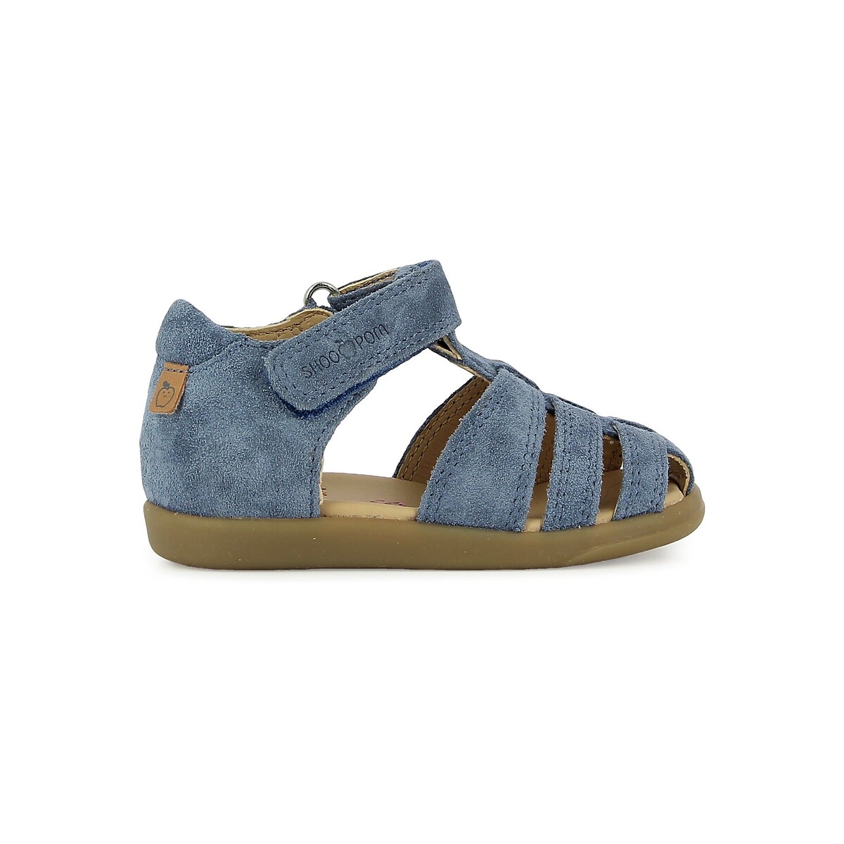 Sandali in pelle con chiusura in velcro PIKA TONTON blu, SHOO POM