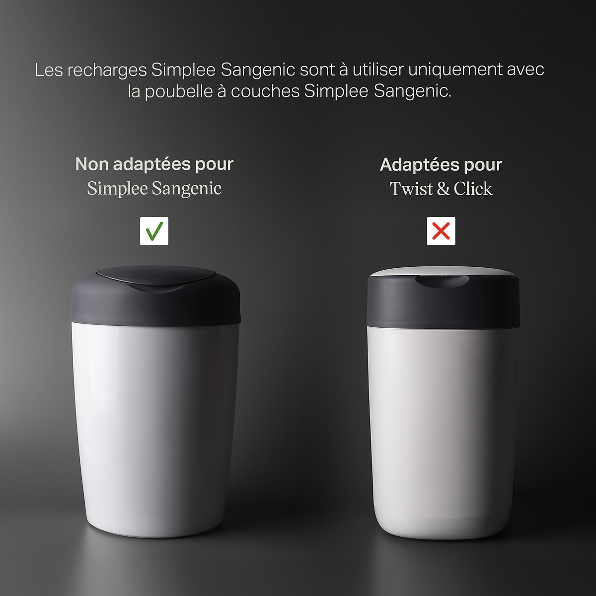 Recharges Poubelle Simplee Lot 6 noir, TOMMEE TIPPEE