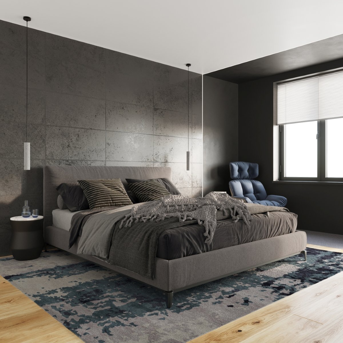 Suspension Béton Gris GU10 2 Luvo gris, EDEN