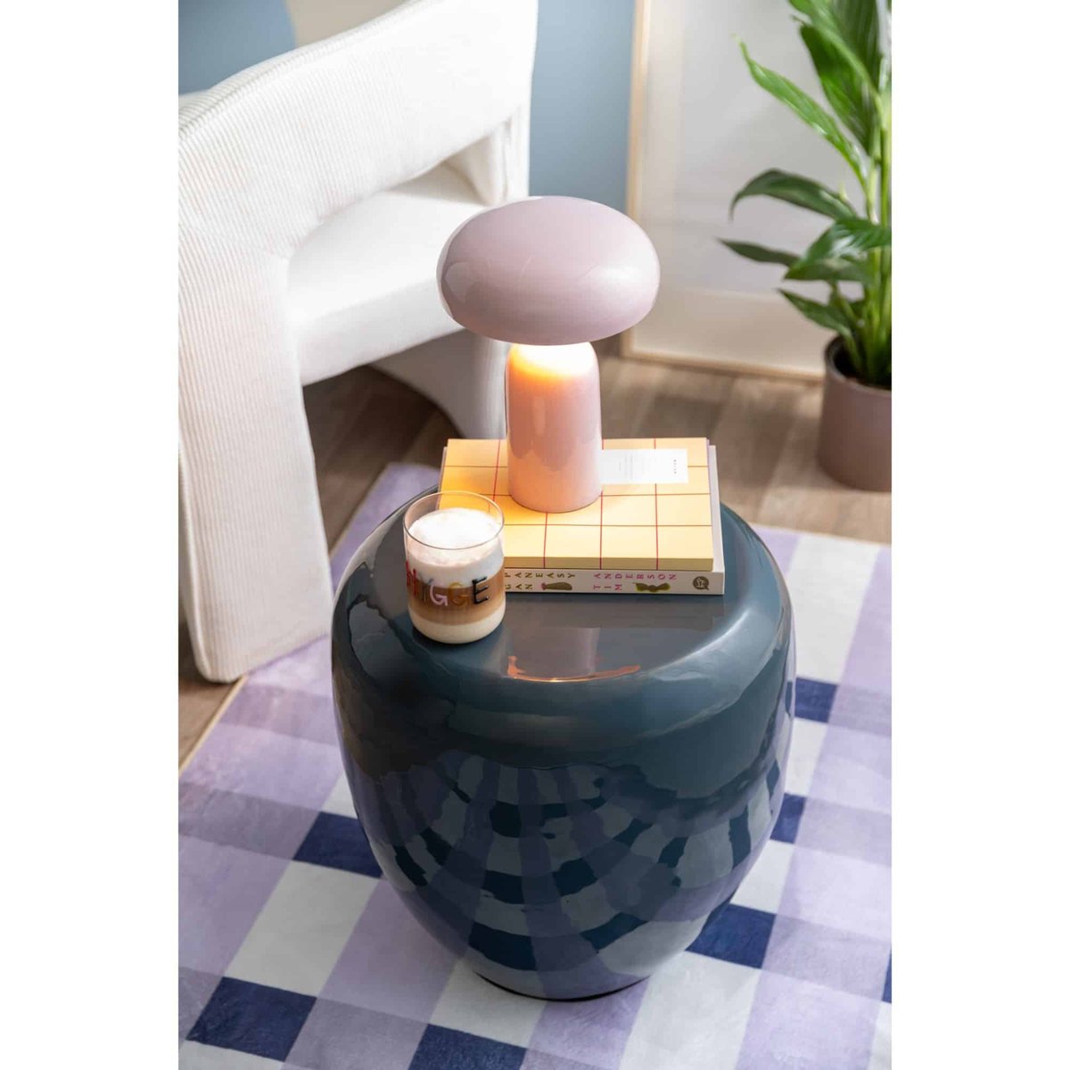 Lampe De Table Métal CATANIA MUSHROOM rose pâle, LEITMOTIV
