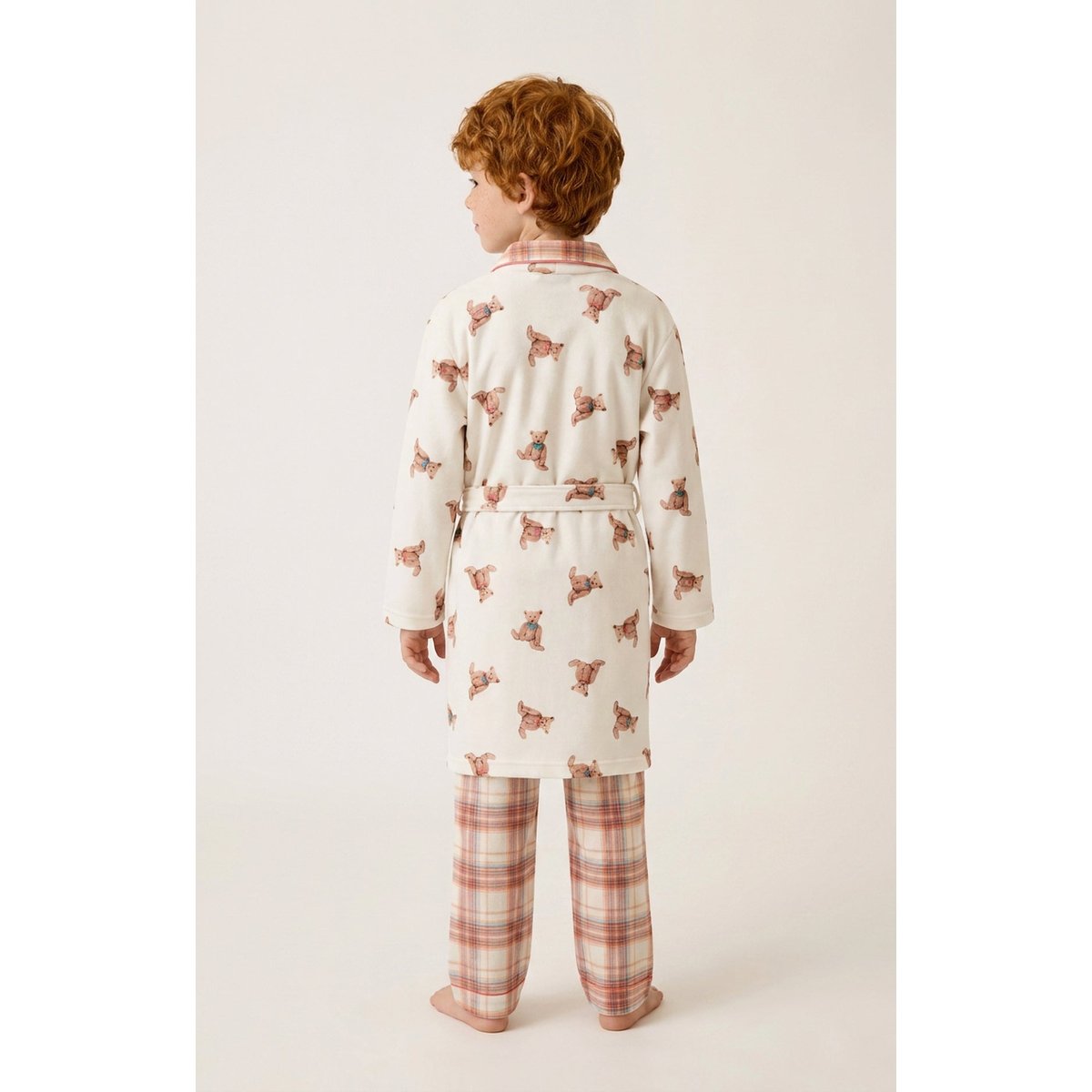 Robe de chambre enfant imprimé Old Teddy ivoire, ARTHUR