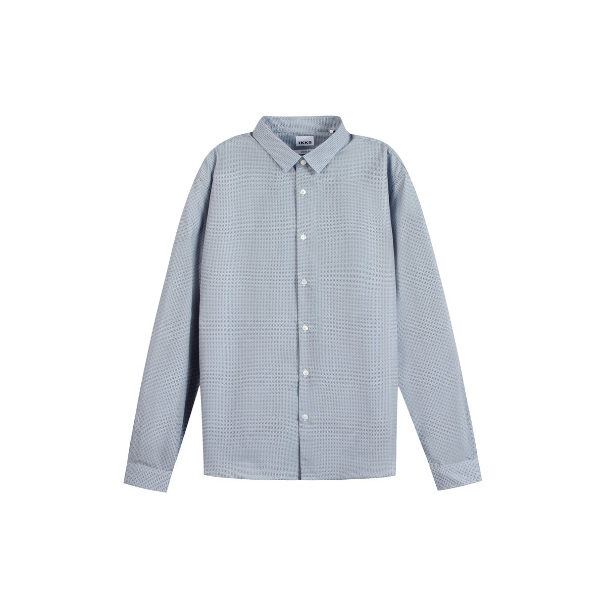 Chemise slim imprimé minimaliste bleu acier, IKKS