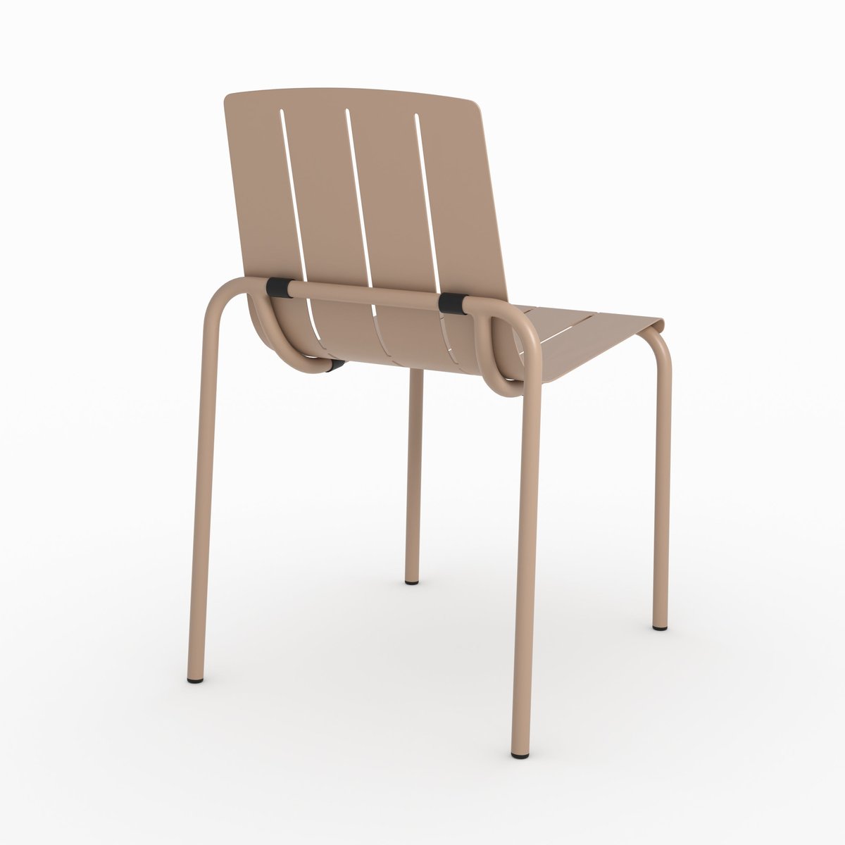 Lot de 2 chaises de jardin en métal - SUNA taupe, MAISON PAVANE