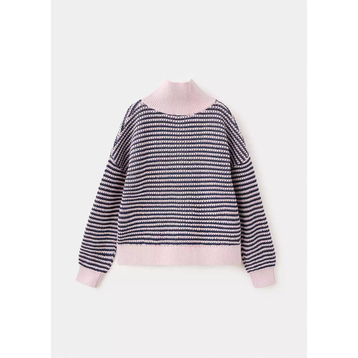 Pull-over zippé rayures violet clair/pastel, MANGO KIDS