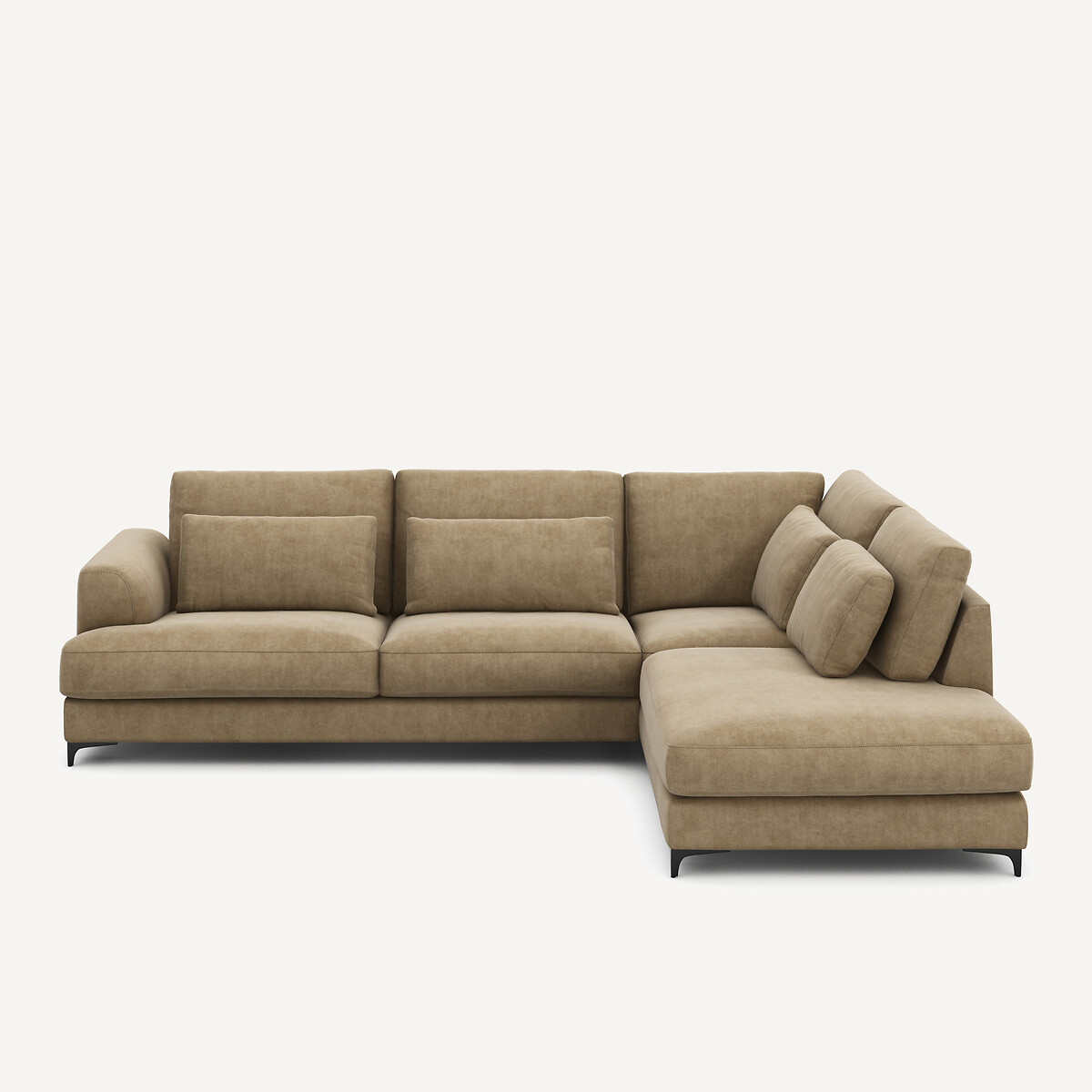 Angle droit convertible, en velours stonewashed, Marsile gris shiitaké, AM.PM