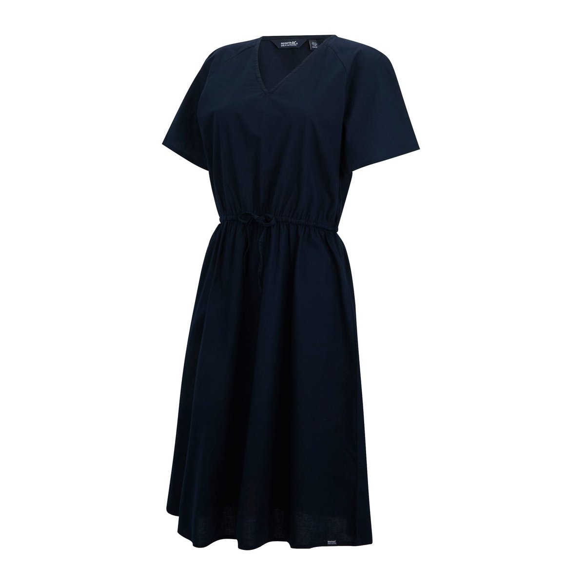 Robe unie mi-longue col V avec cordon à la taille ELONA bleu marine, REGATTA