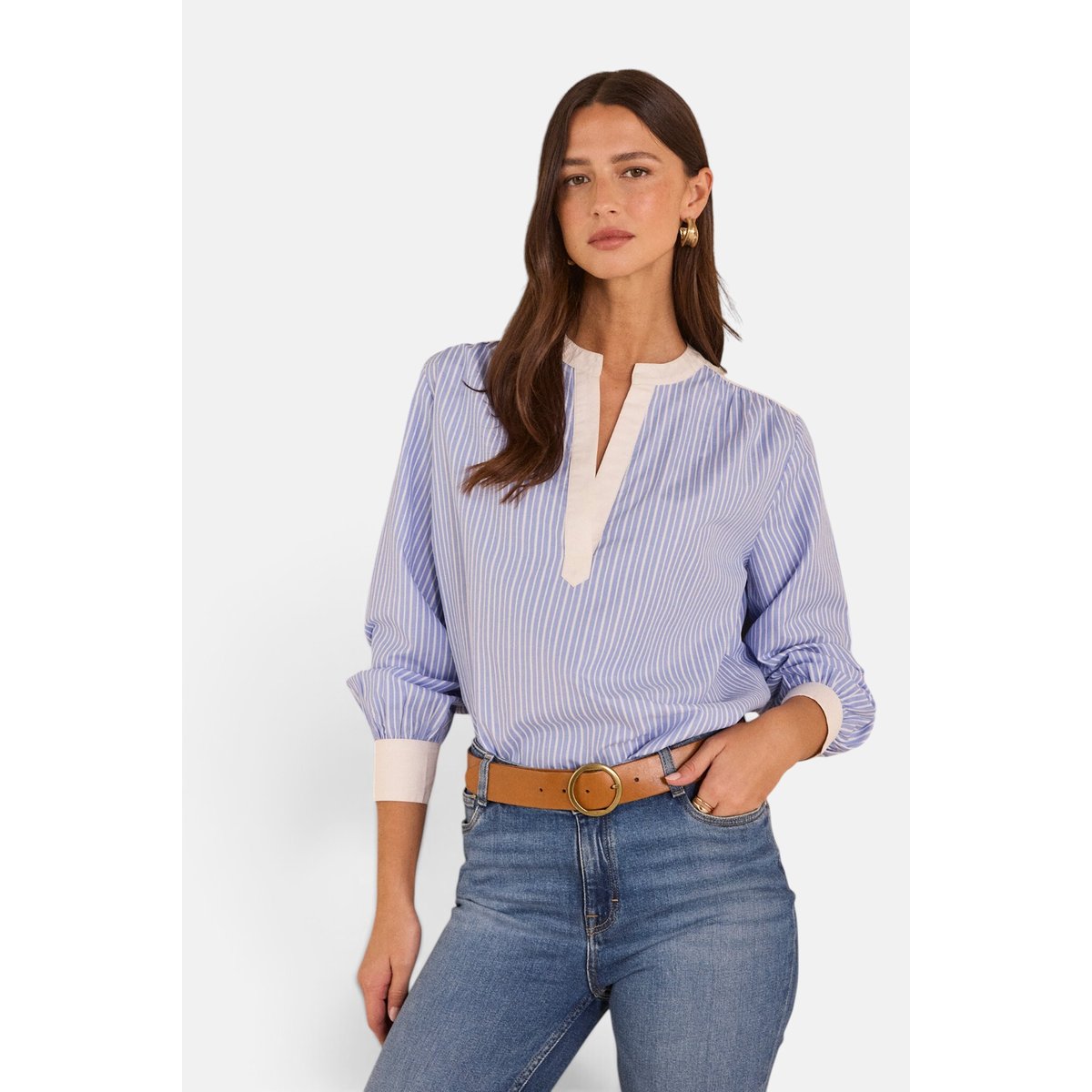 Blouse rayée à manches longues MANAELLE lavande, Maison 123