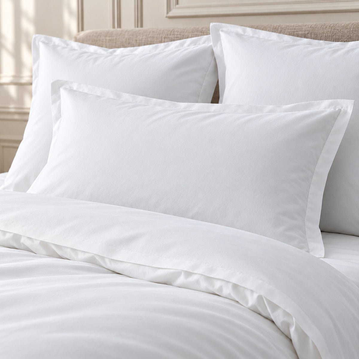 Housse de couette percale de coton NINA blanc, FEBRONIE