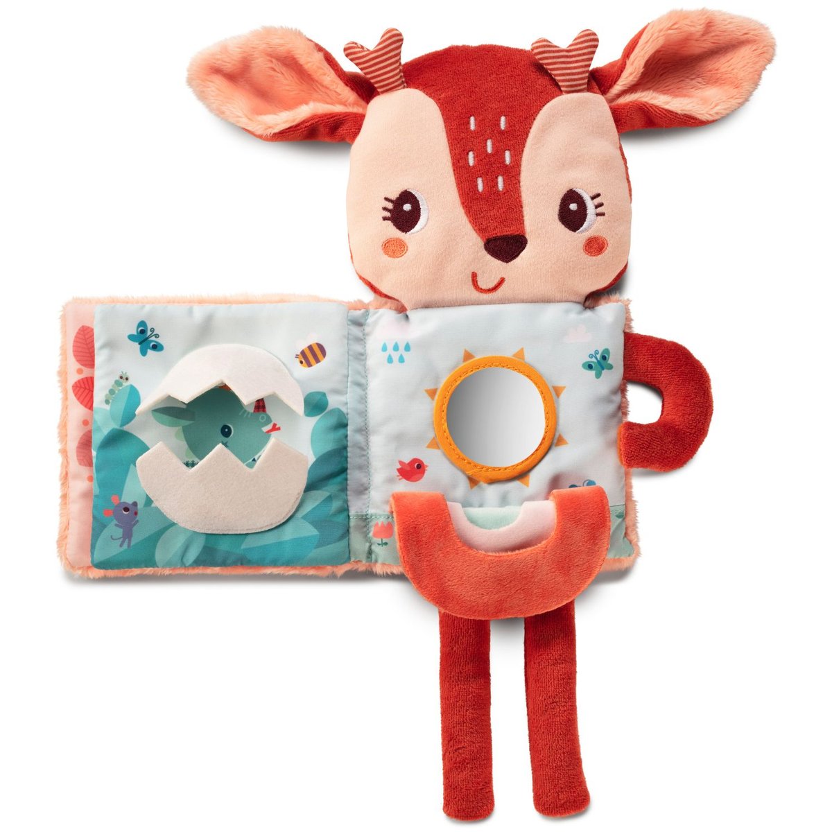Livre doudou Stella orange, bleu, saumon, LILLIPUTIENS