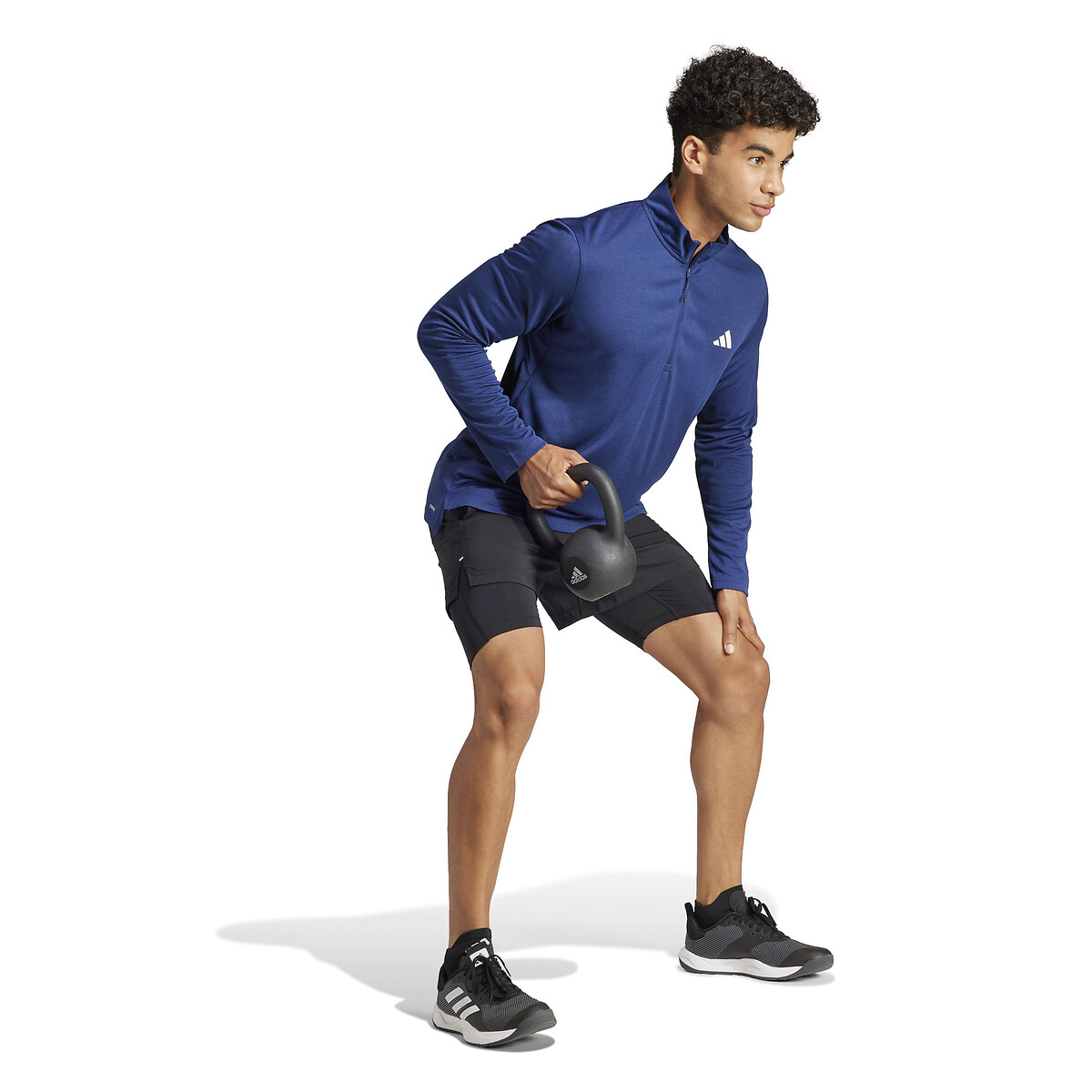 Train Essentials Gym Sweatshirt with High Neck blue, adidas Performance