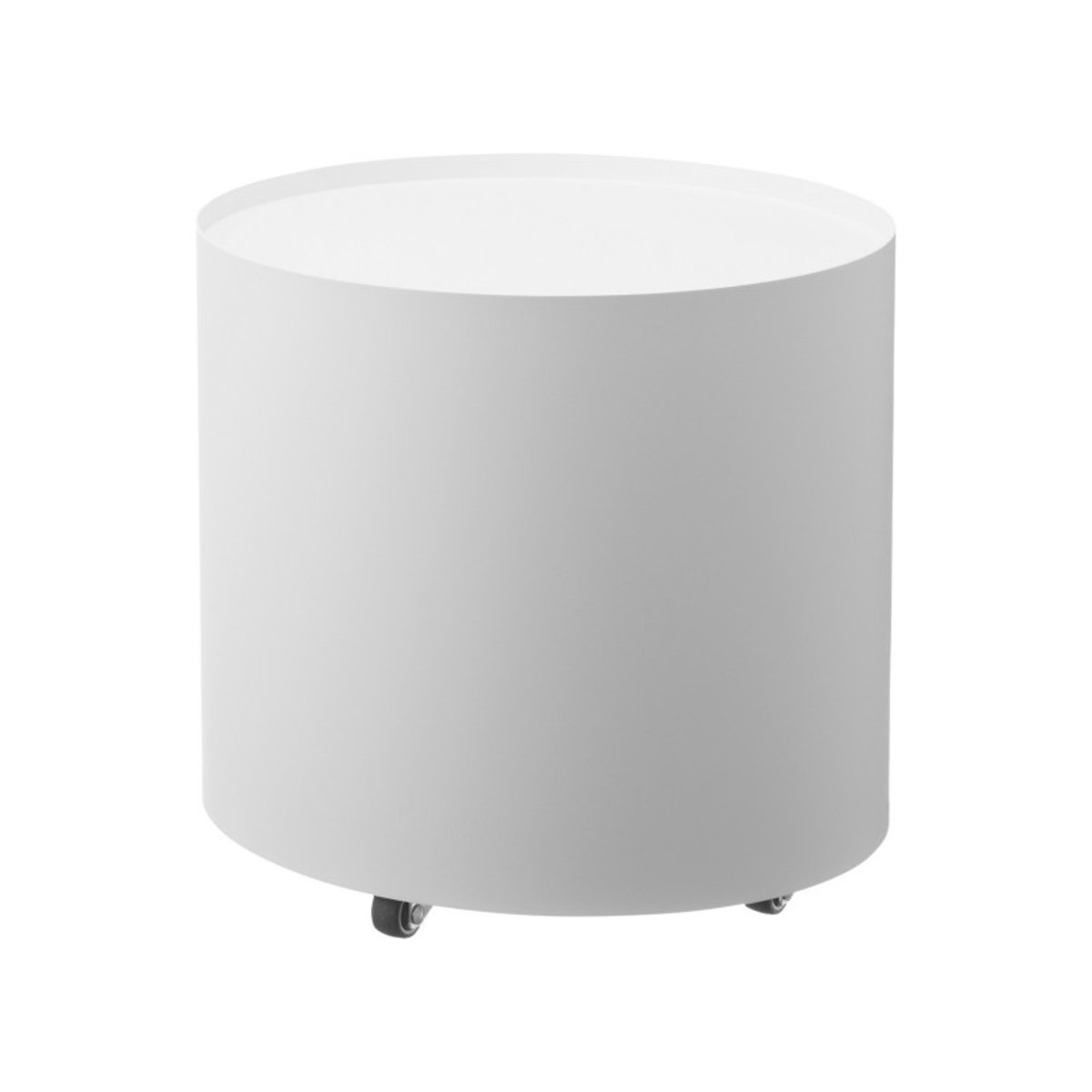 Petite table d'appoint à roulettes métal TOWER blanc, YAMAZAKI