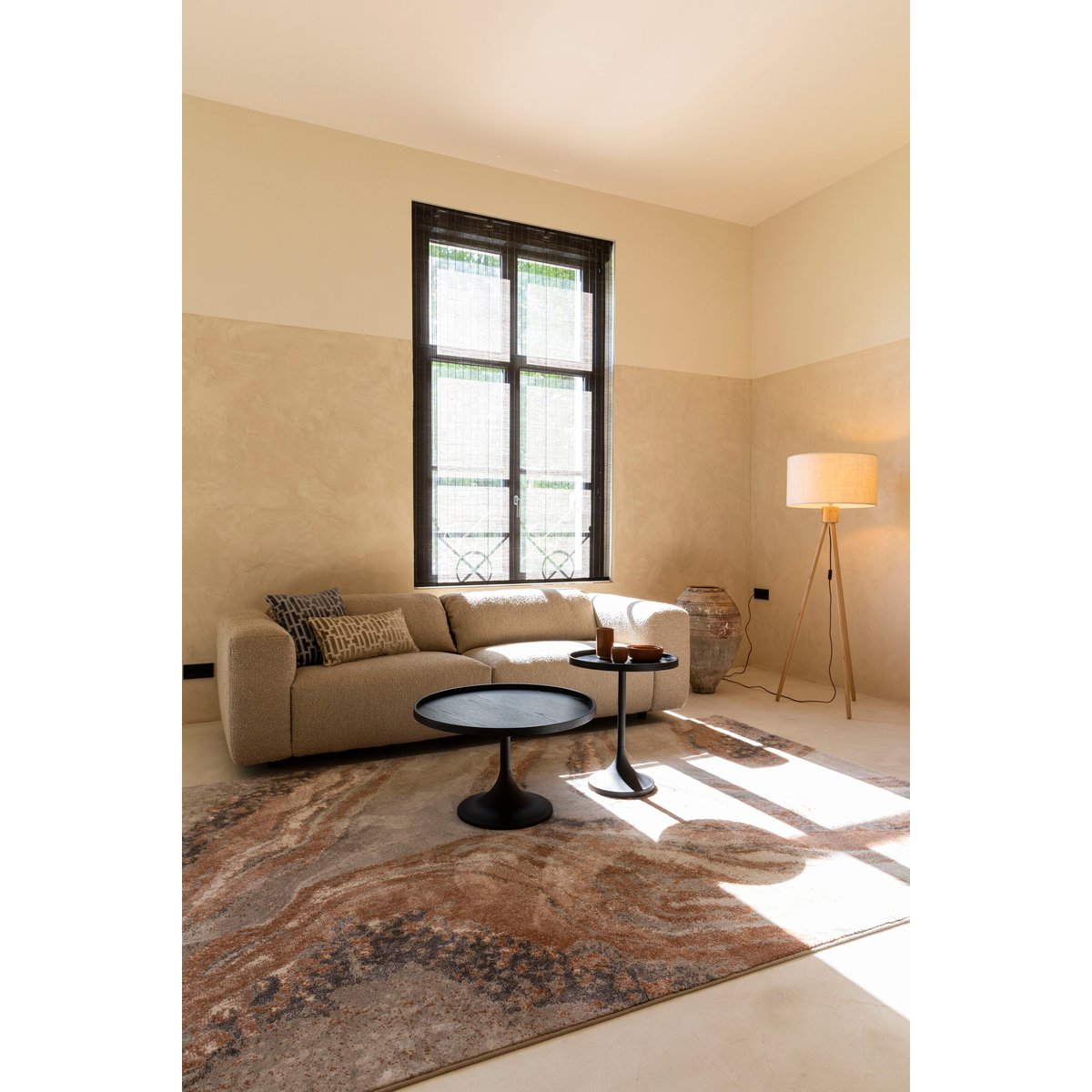 Lampadaire design en bois scandinave, LIN blanc, ZUIVER