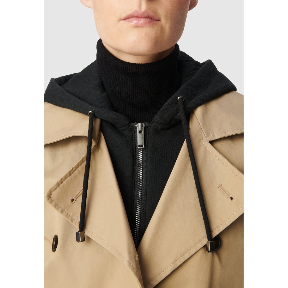 Trench à capuche et parementure amovibles beige, IKKS