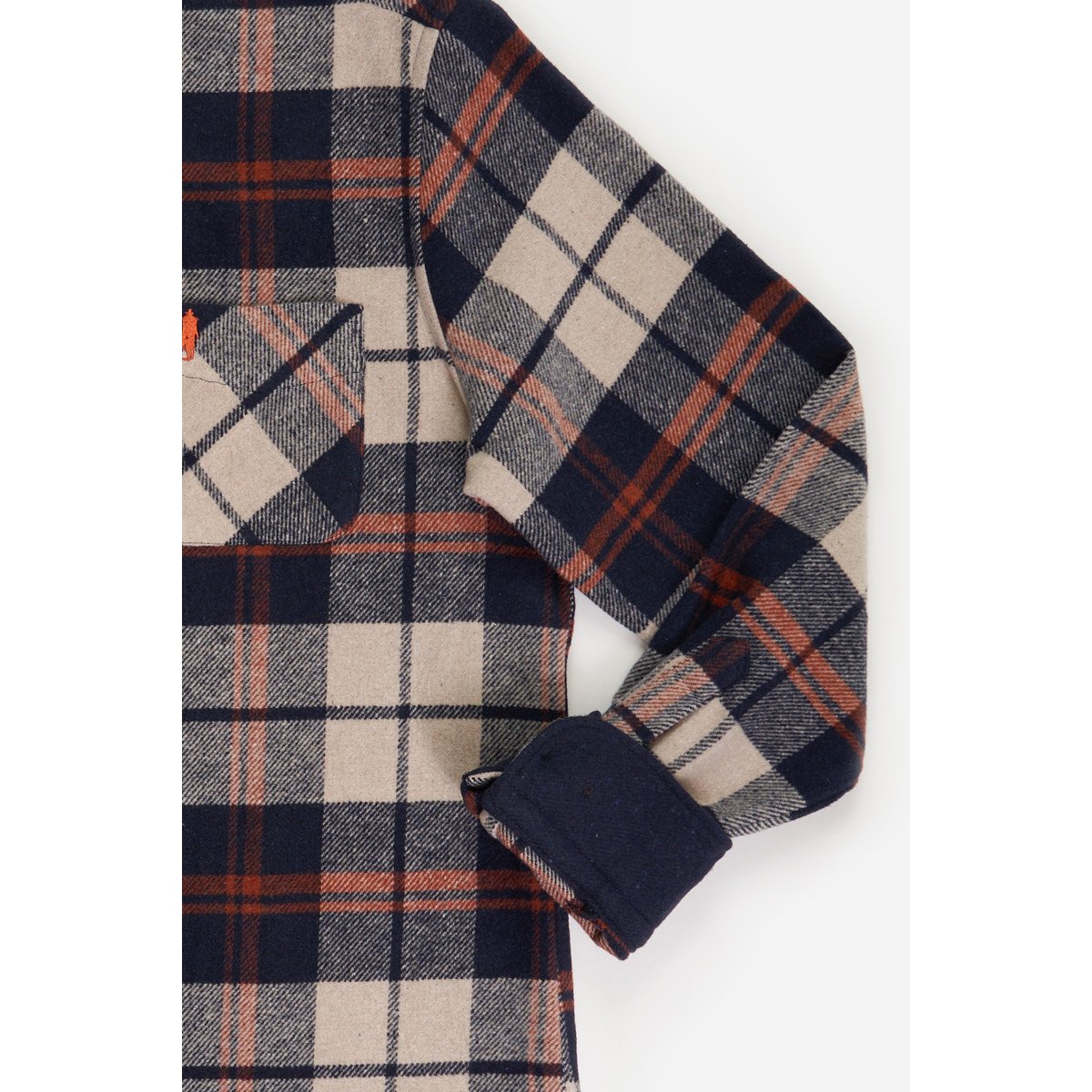 Chemise flanelle épaisse à carreaux bleu marine, MCS