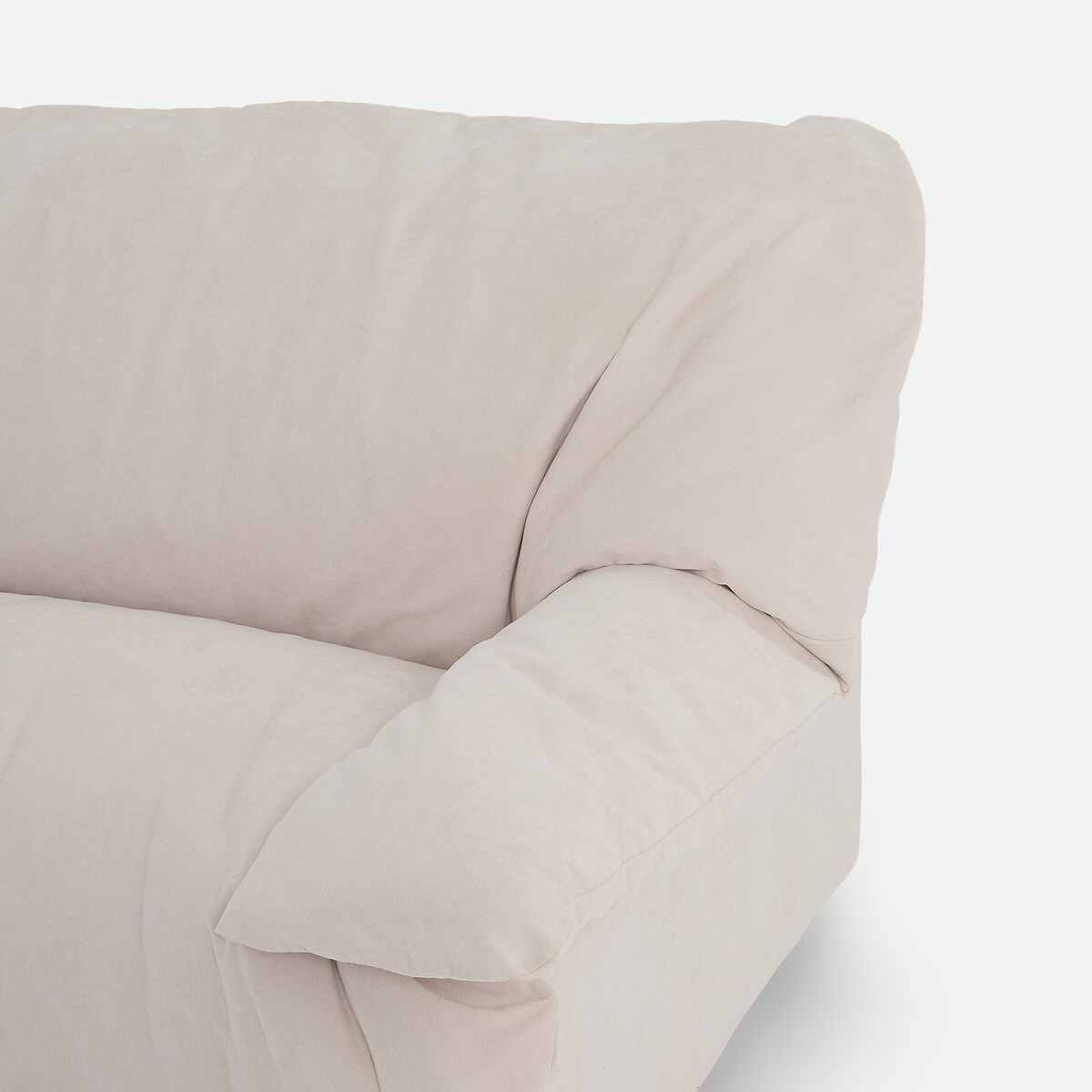Canapé droit 2 ou 3 places, en chenille fine, BACKY beige, LA REDOUTE INTERIEURS