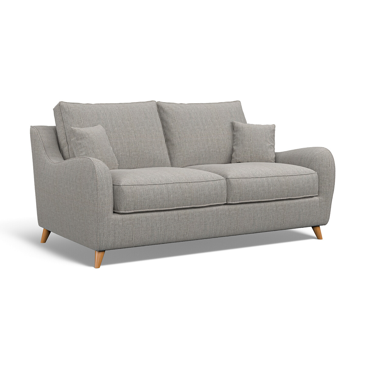Amelia Tonal Basket Weave 2 Seater Sofa with Light Wood Legs zinc, ÉDITÉ