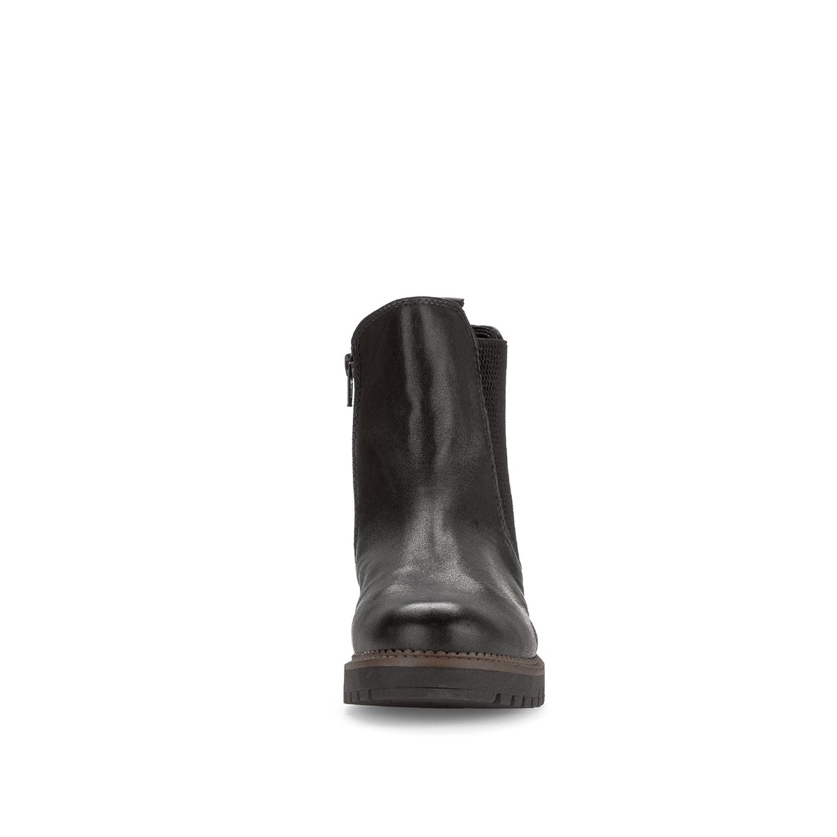 Bottines Chelsea en cuir lisse à talon décroché noir lisse, GABOR