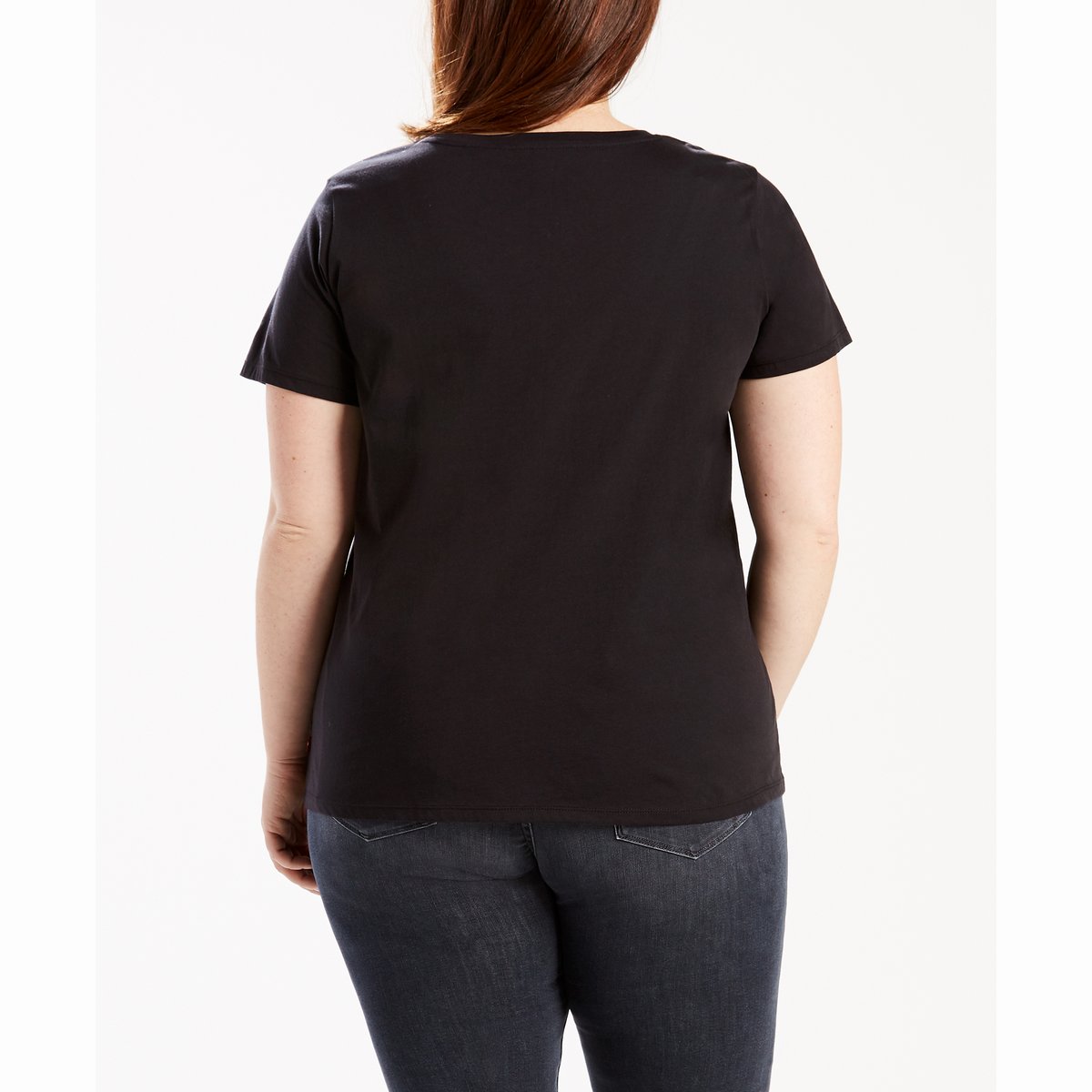 T-shirt met ronde hals, korte mouwen en print vooraan zwart, LEVI’S PLUS