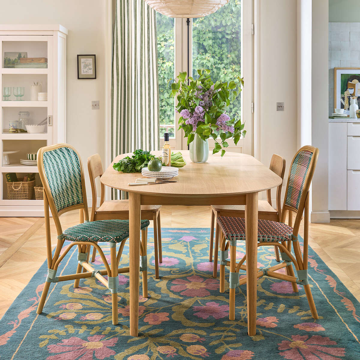 Table à manger, extensible, en plaqué chêne, 4 à 8 couverts, TIOGA coloris chêne, LA REDOUTE INTERIEURS