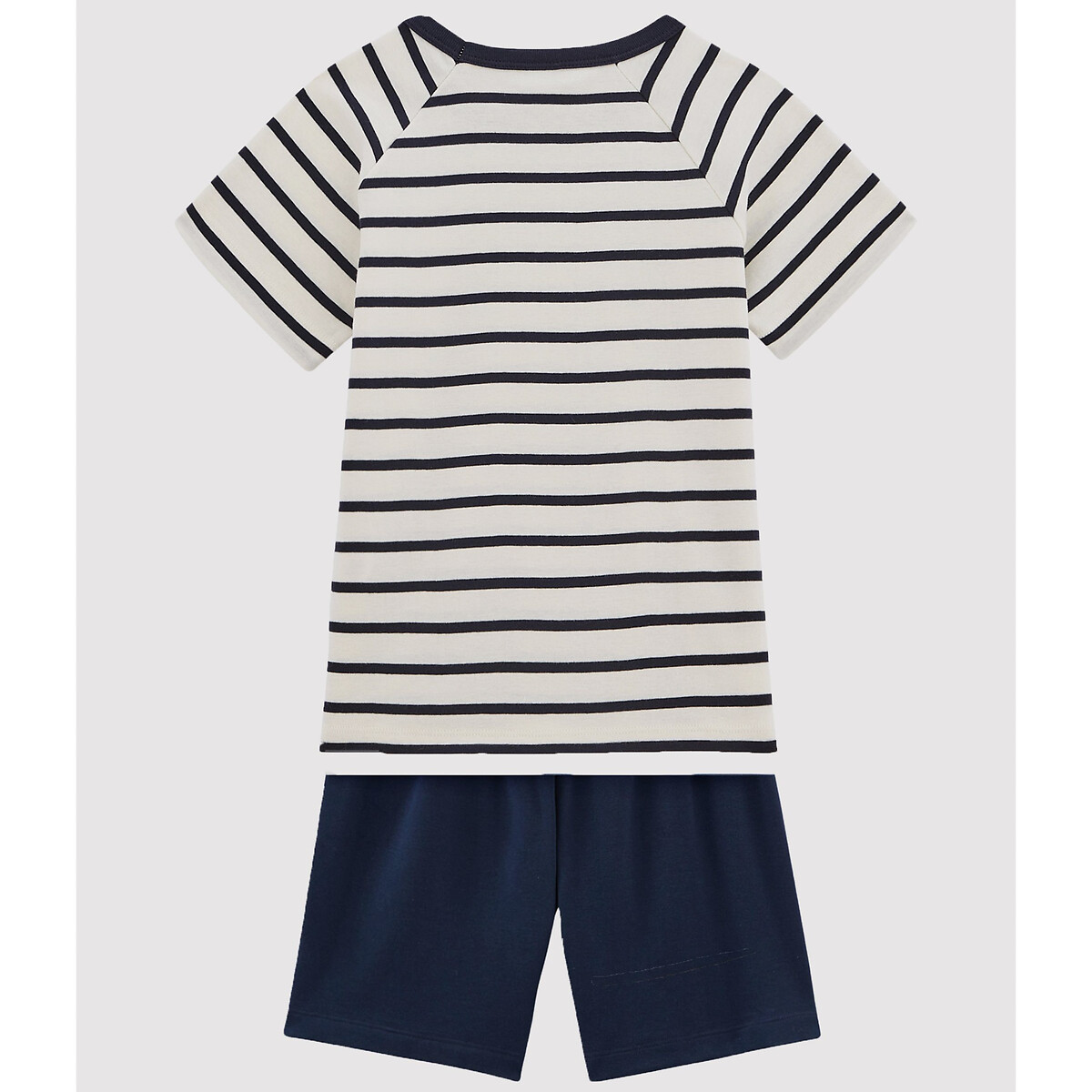 Pyjashort à rayures 3-12 ans rayé bleu, PETIT BATEAU