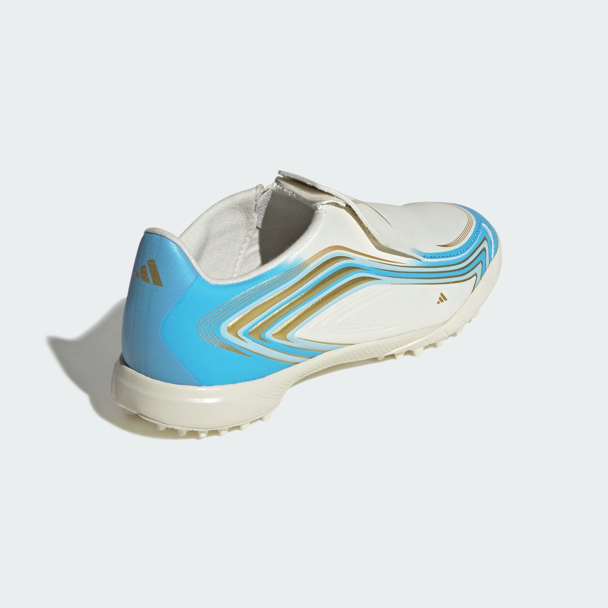 Chaussure De Football Sans Lacets F50 Messi League Terrain Turf Enfants Chaussure De Football Sans Lacets F50 Messi League Terrain Turf Enfants ivory / semi blue burst / icey blue, adidas Performance
