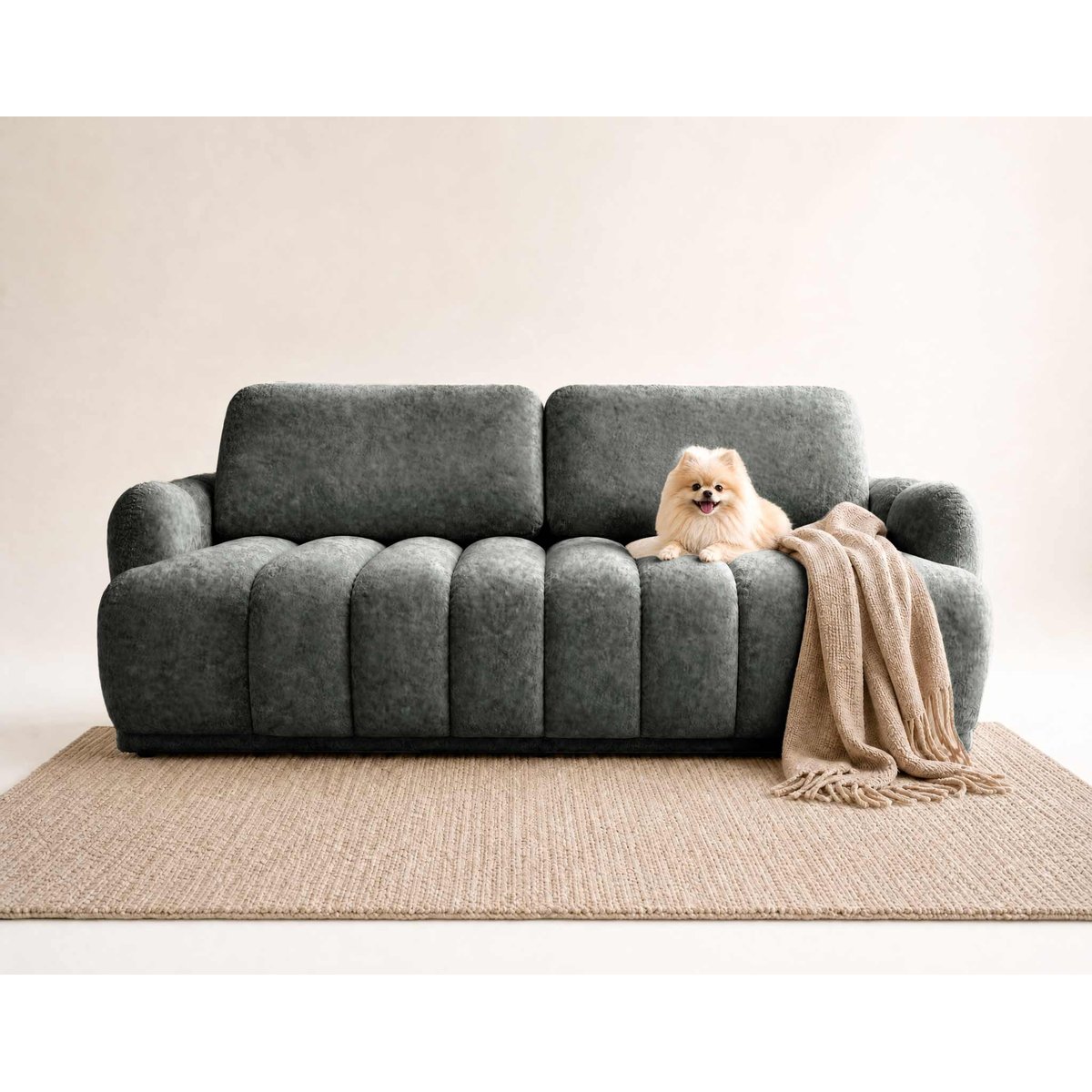 Canapé Convertible 3 places - SILVIA gris, BEST MOBILIER