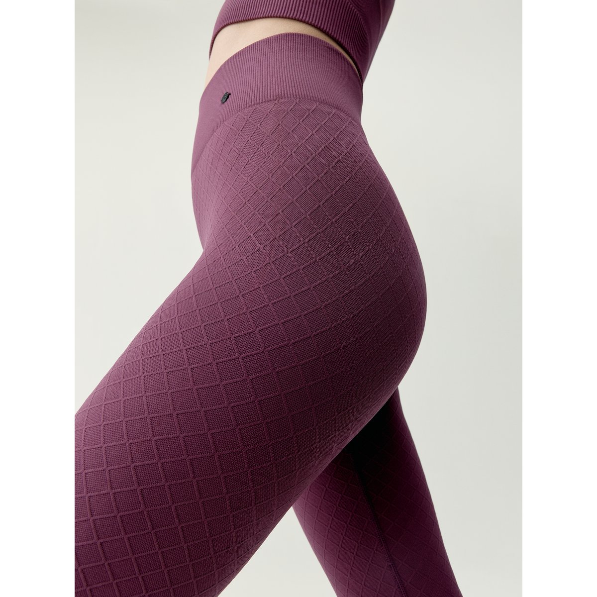 Legging de sport femme Eira taille haute effet gainant bordeaux intense, BORN