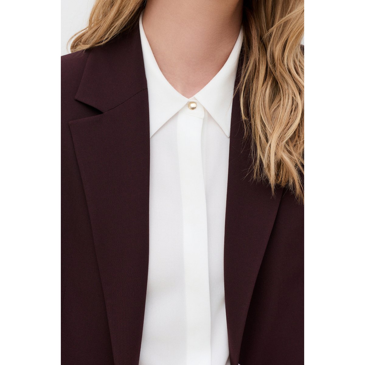 Veste droite col tailleur VOLTIGE prune, CAROLL