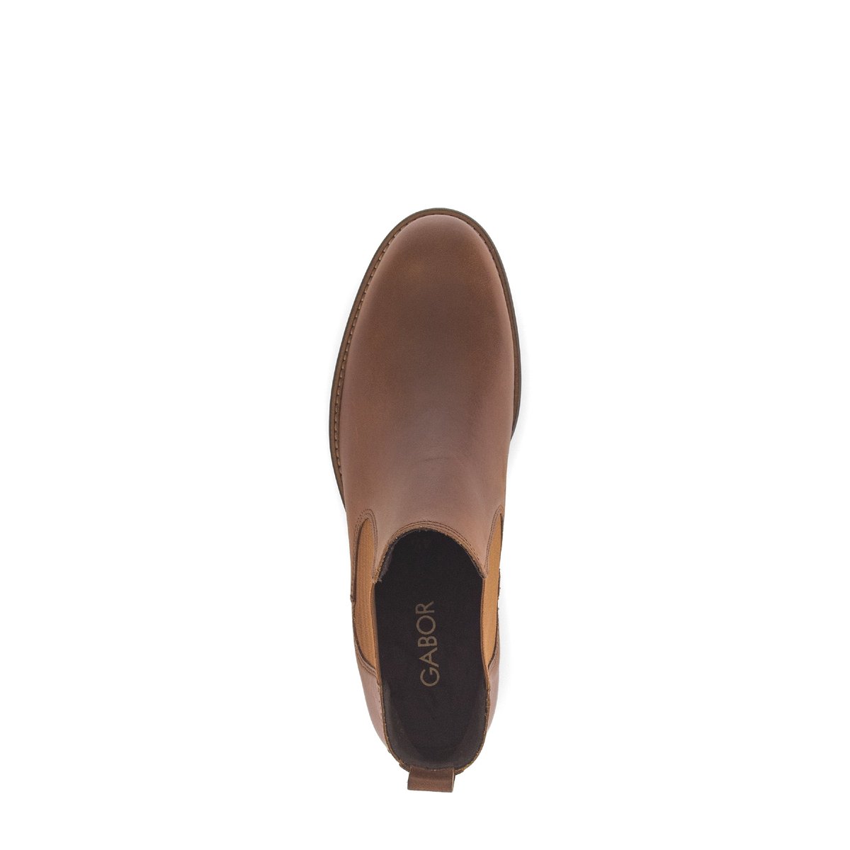 Bottines en cuir lisse à talon décroché marron, GABOR
