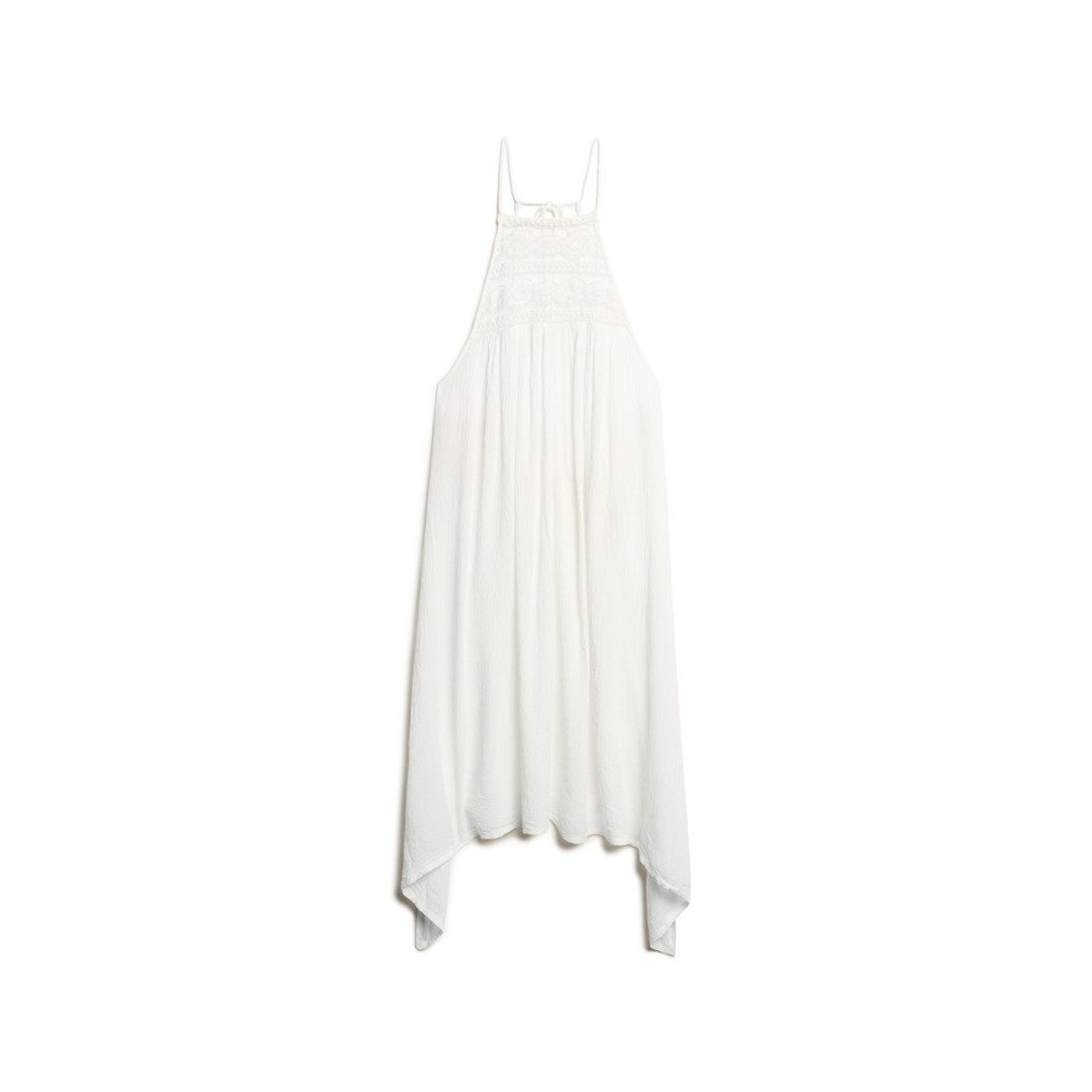 Robe mi-longue dos nu Ibiza blanc cassé, SUPERDRY