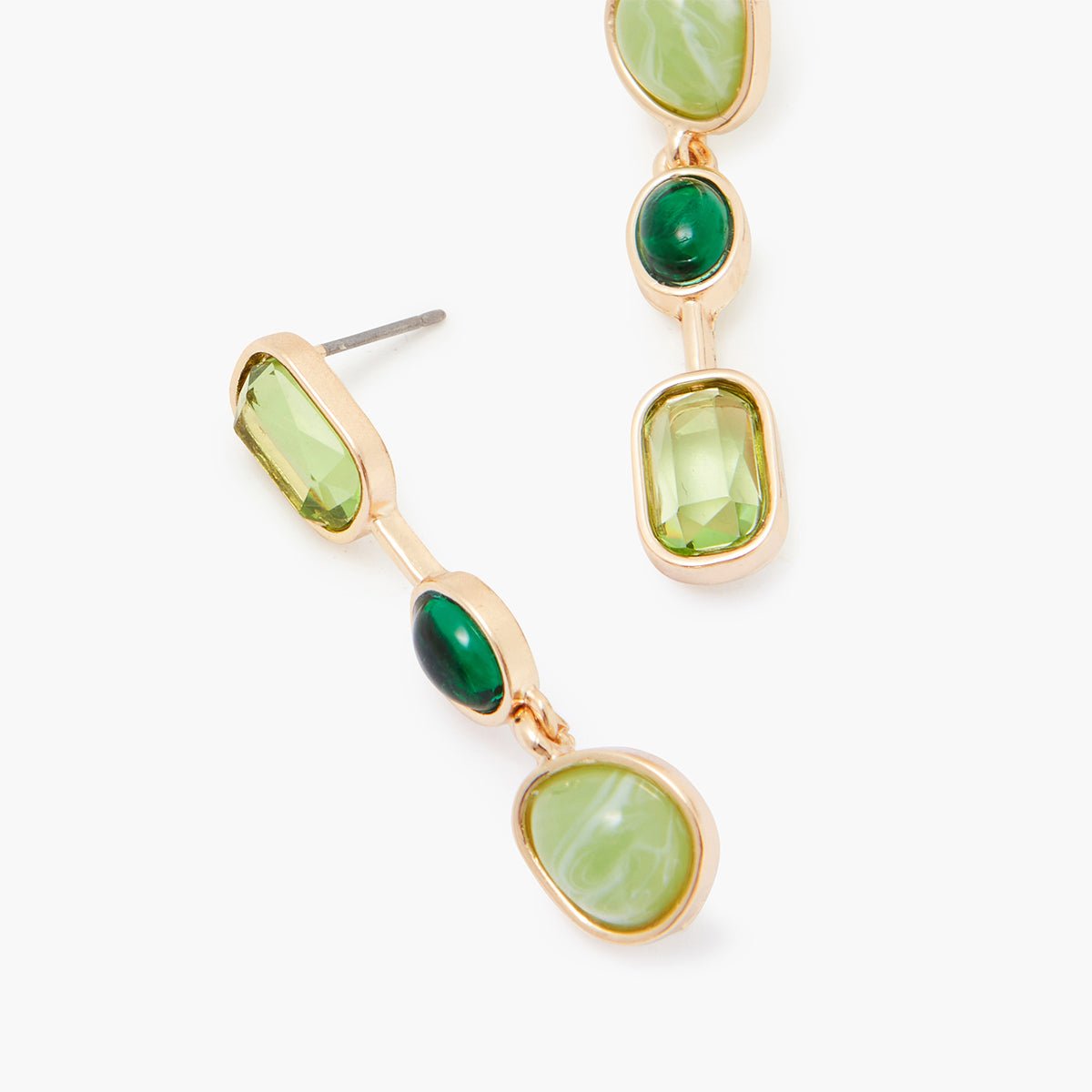 Boucles d'oreilles à cabochons verts vert, BALABOOSTE