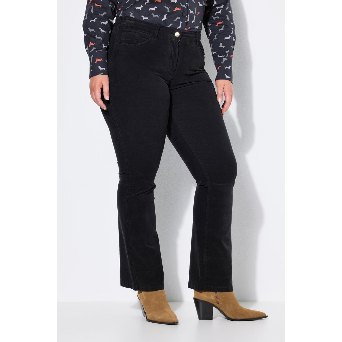 Pantalon en velours côtelé Sarah noir, ULLA POPKEN