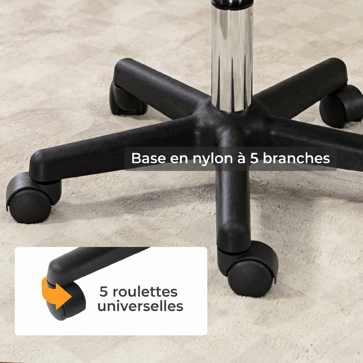 Tabouret de salon PU Gris gris, noir, HOMCOM